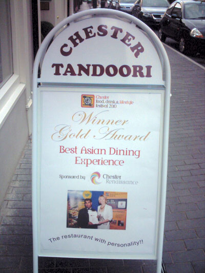 Chester Tandoori Voted Chester's 2nd Best Asian Dining Experience